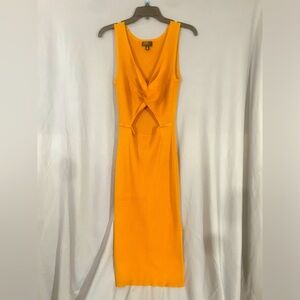 Beautiful orange knit dress with cut out front and center Xl